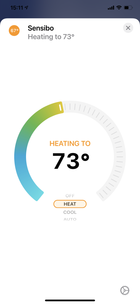 This is how your Sensibo Air will appear in HomeKit